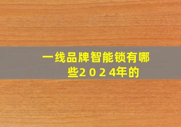 一线品牌智能锁有哪些2 0 2 4年的